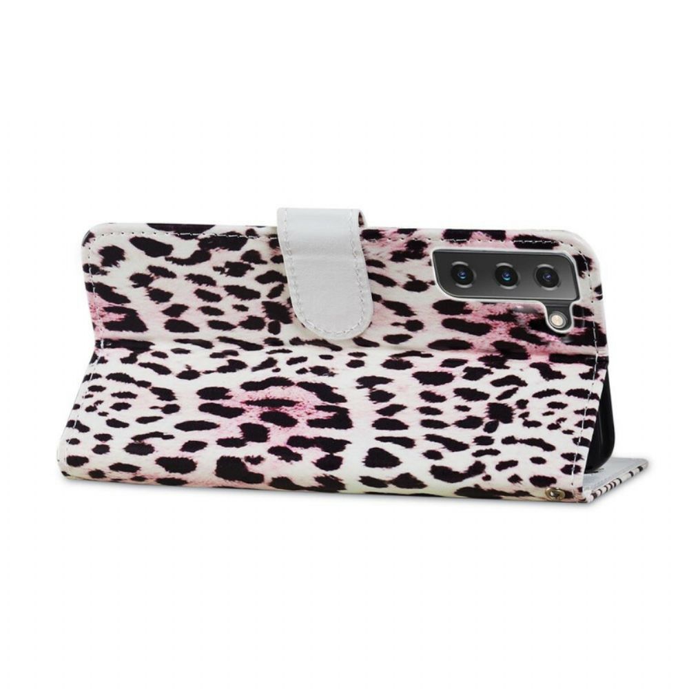 Flip Case Für Samsung Galaxy S21 FE Leopardenmuster