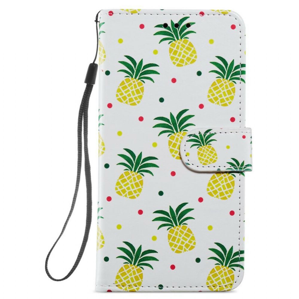 Flip Case Für Samsung Galaxy S21 FE Mehrere Ananas