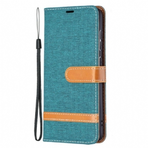 Flip Case Für Samsung Galaxy S21 FE Mit Kordel Armband In Stoff- Und Lederoptik