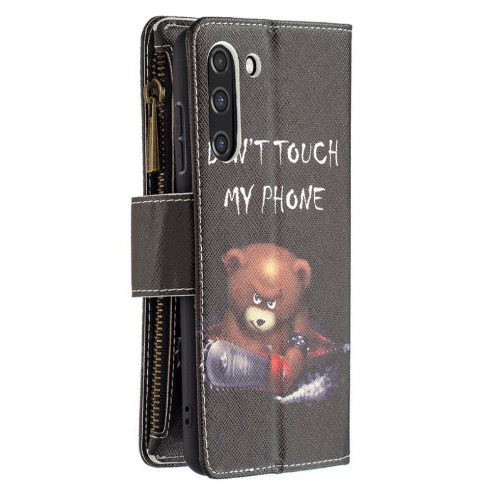 Flip Case Für Samsung Galaxy S21 FE Tasche Mit Reißverschluss