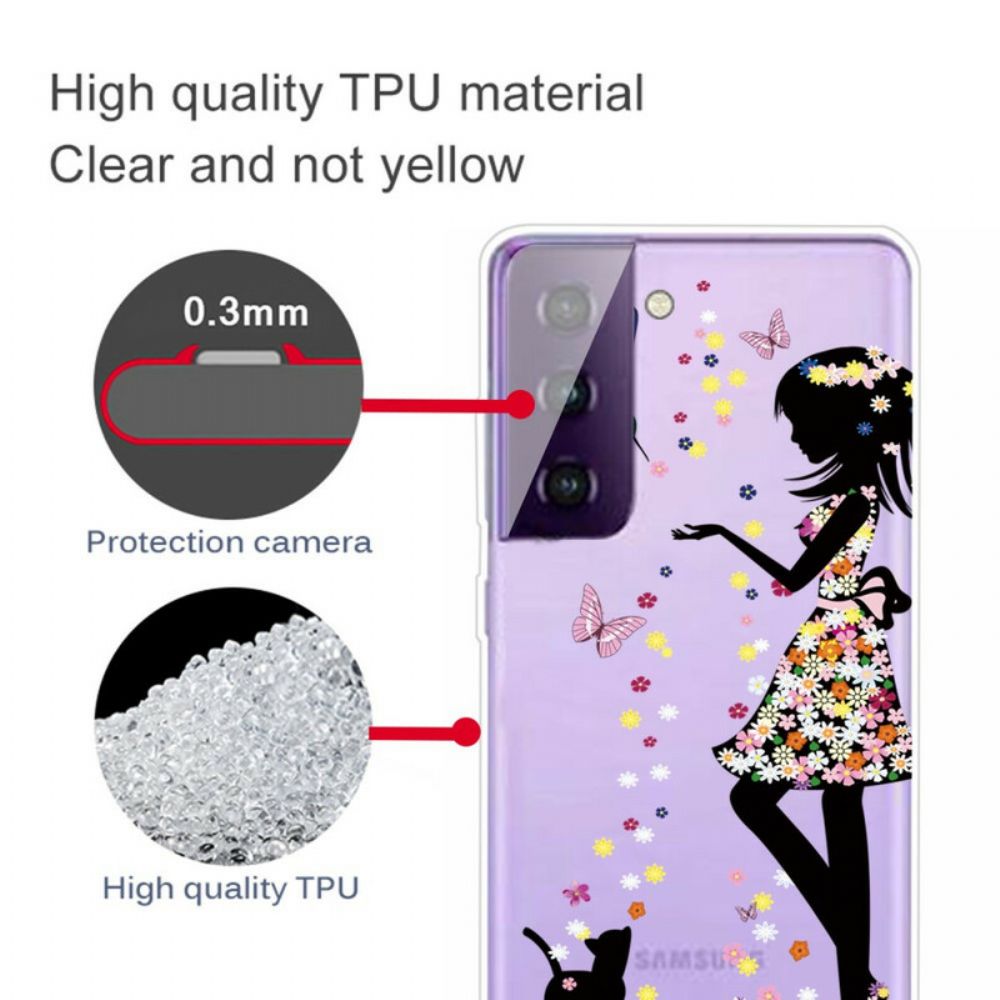 Handyhülle Für Samsung Galaxy S21 FE Hübscher Blütenkopf