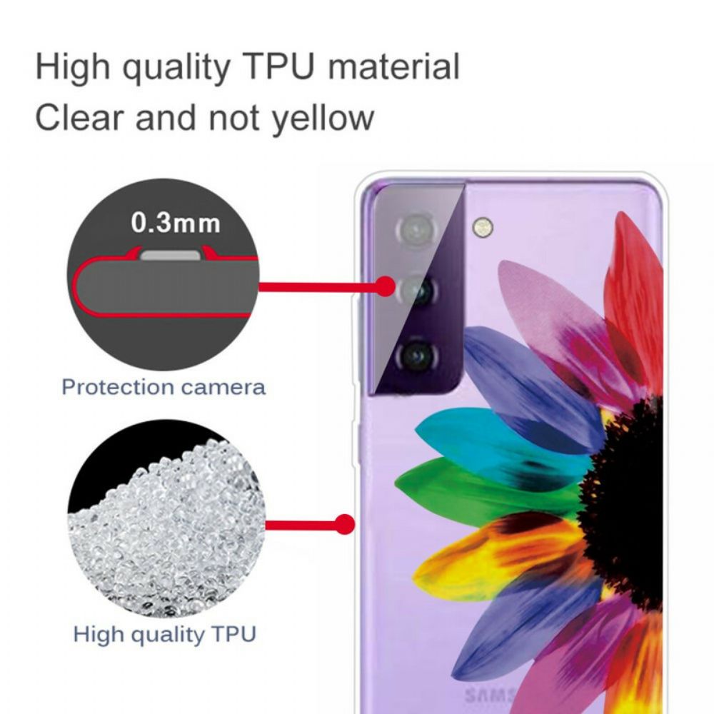 Hülle Für Samsung Galaxy S21 FE Bunte Blume