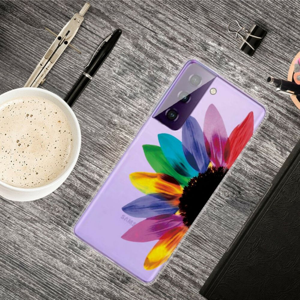 Hülle Für Samsung Galaxy S21 FE Bunte Blume