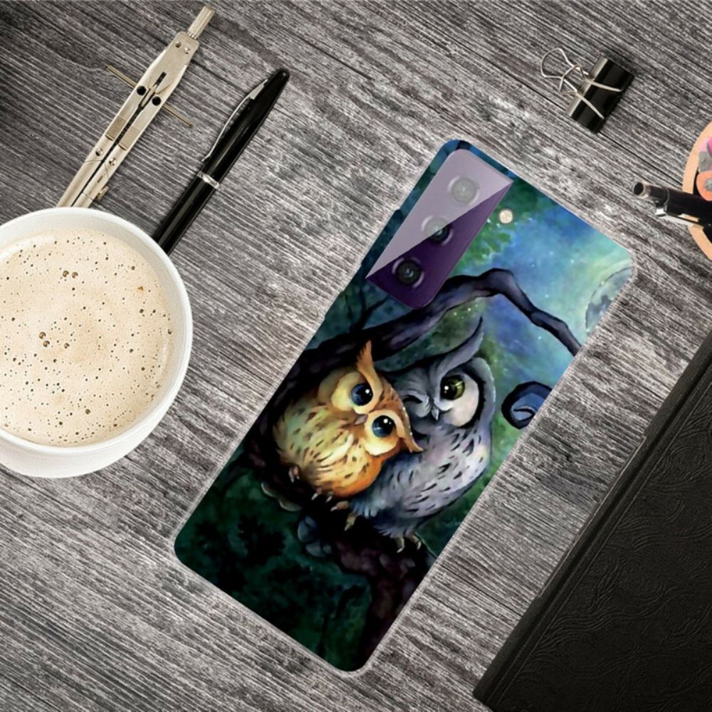 Hülle Für Samsung Galaxy S21 FE Eulenmalerei