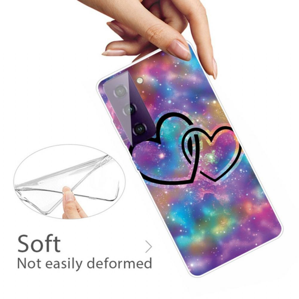 Hülle Für Samsung Galaxy S21 FE Gekettete Herzen