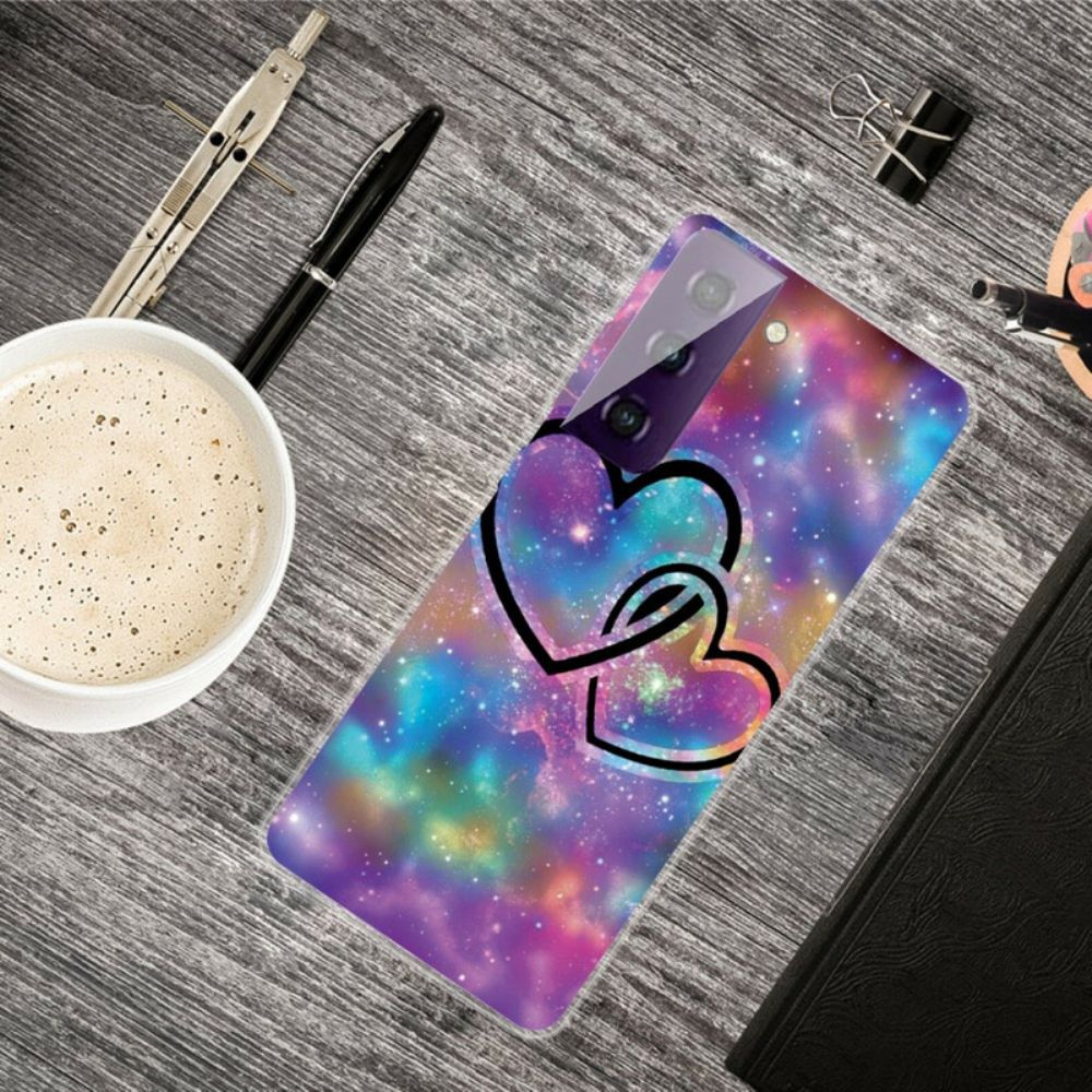Hülle Für Samsung Galaxy S21 FE Gekettete Herzen