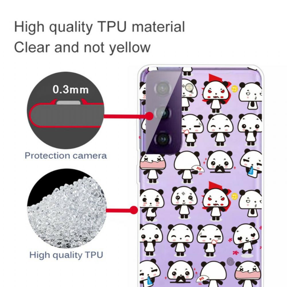 Hülle Für Samsung Galaxy S21 FE Transparente Lustige Pandas