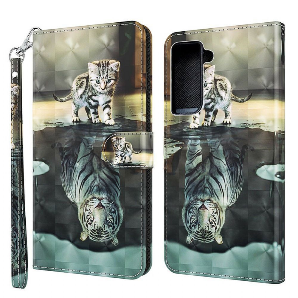 Lederhüllen Für Samsung Galaxy S21 FE Ernst Der Tiger