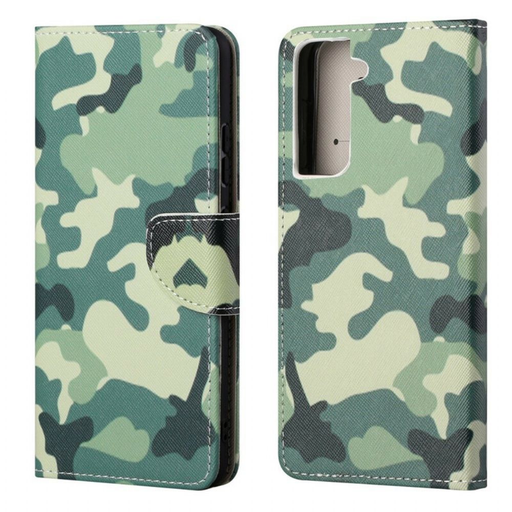 Lederhüllen Für Samsung Galaxy S21 FE Militärische Tarnung