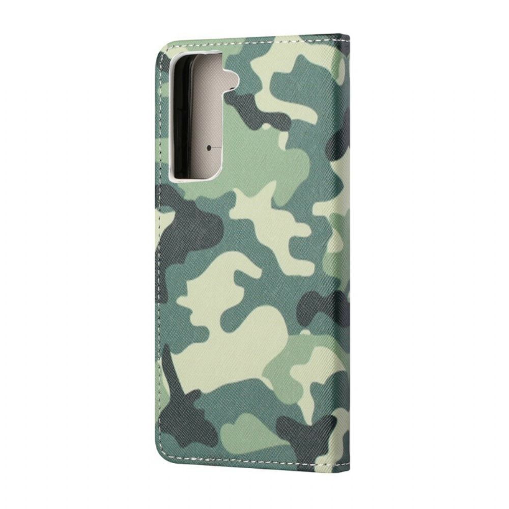 Lederhüllen Für Samsung Galaxy S21 FE Militärische Tarnung
