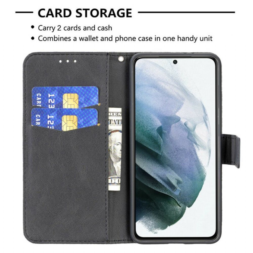 Lederhüllen Für Samsung Galaxy S21 FE Mit Kordel Barocker Riemchenschmetterling