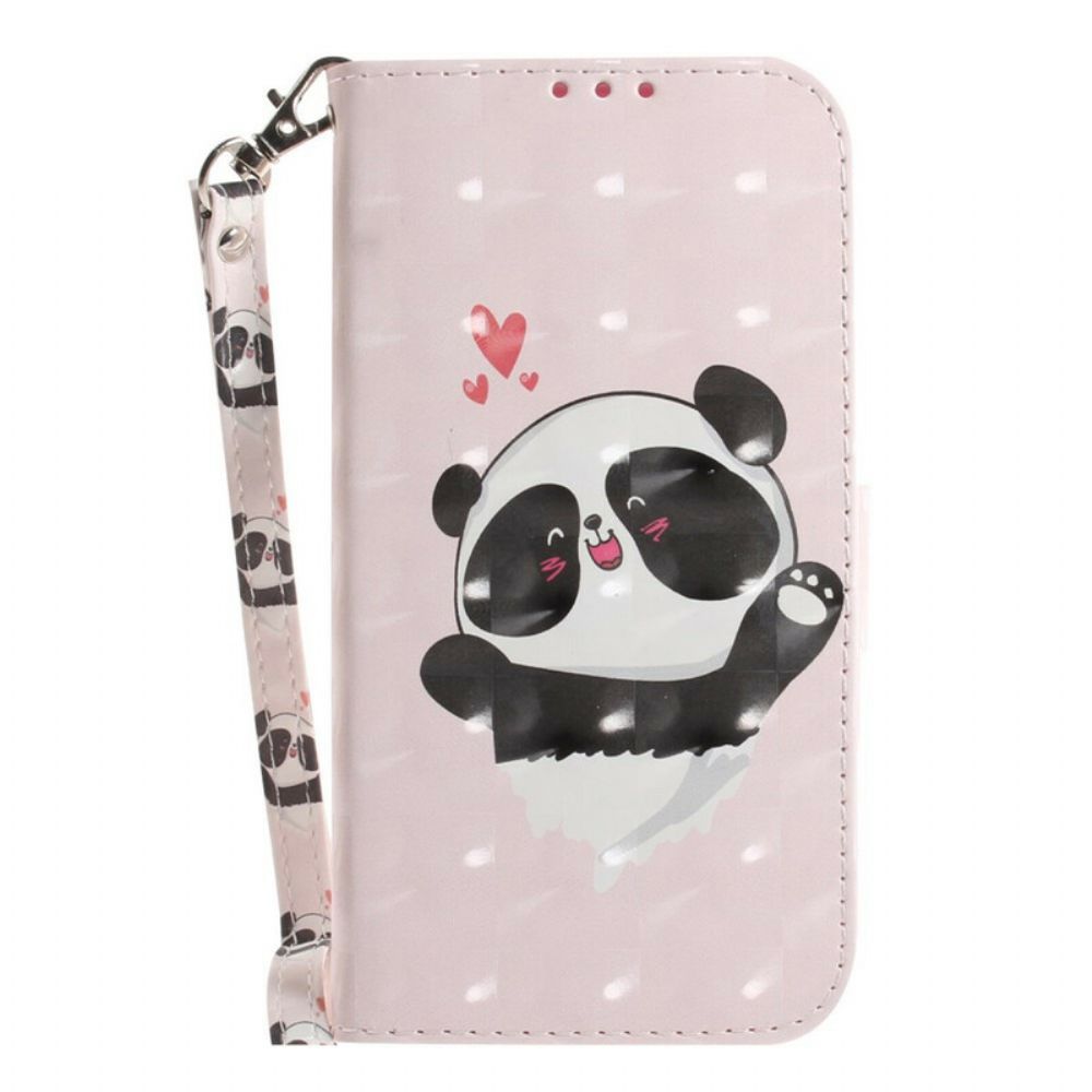 Lederhüllen Für Samsung Galaxy S21 FE Mit Kordel Tanga-panda-liebe