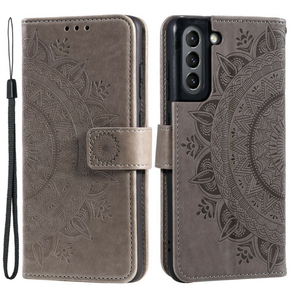 Lederhüllen Für Samsung Galaxy S21 FE Sonnen-mandala
