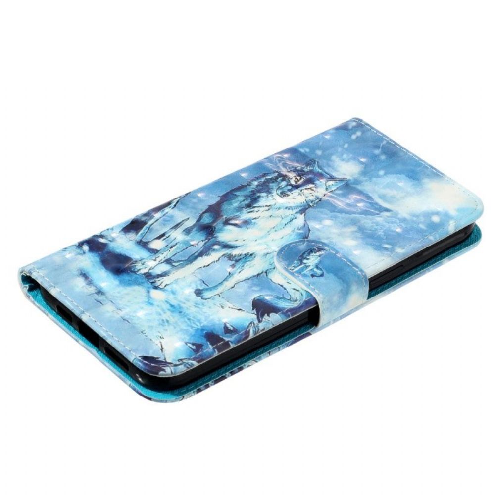 Flip Case Für iPhone 15 Pro Max Mit Kordel 3d-wolf Mit Riemen