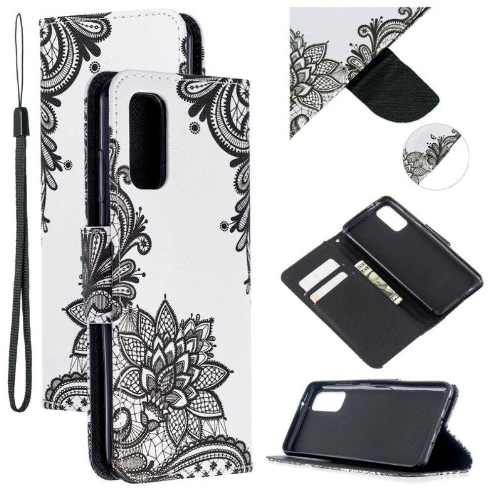 Flip Case Für Samsung Galaxy A51 5G Mit Kordel Abnehmbarer Schnürsenkel