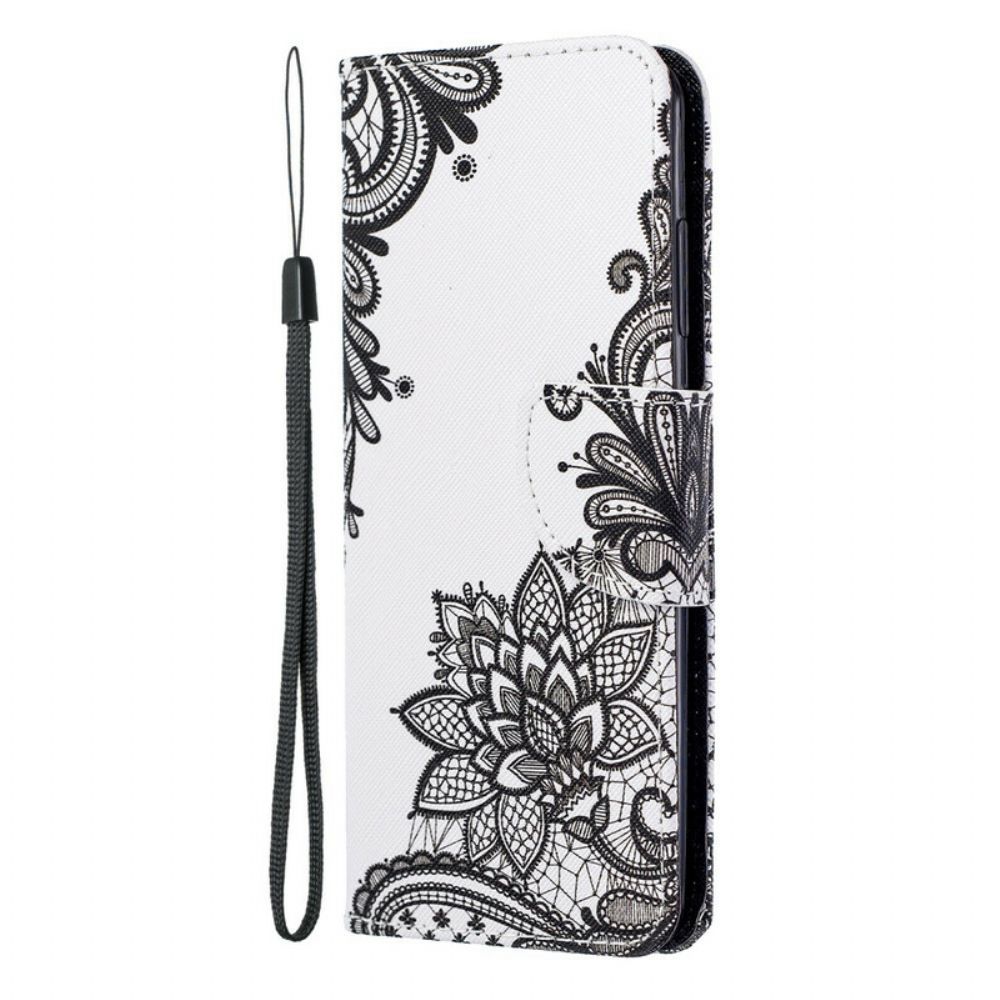 Flip Case Für Samsung Galaxy A51 5G Mit Kordel Abnehmbarer Schnürsenkel