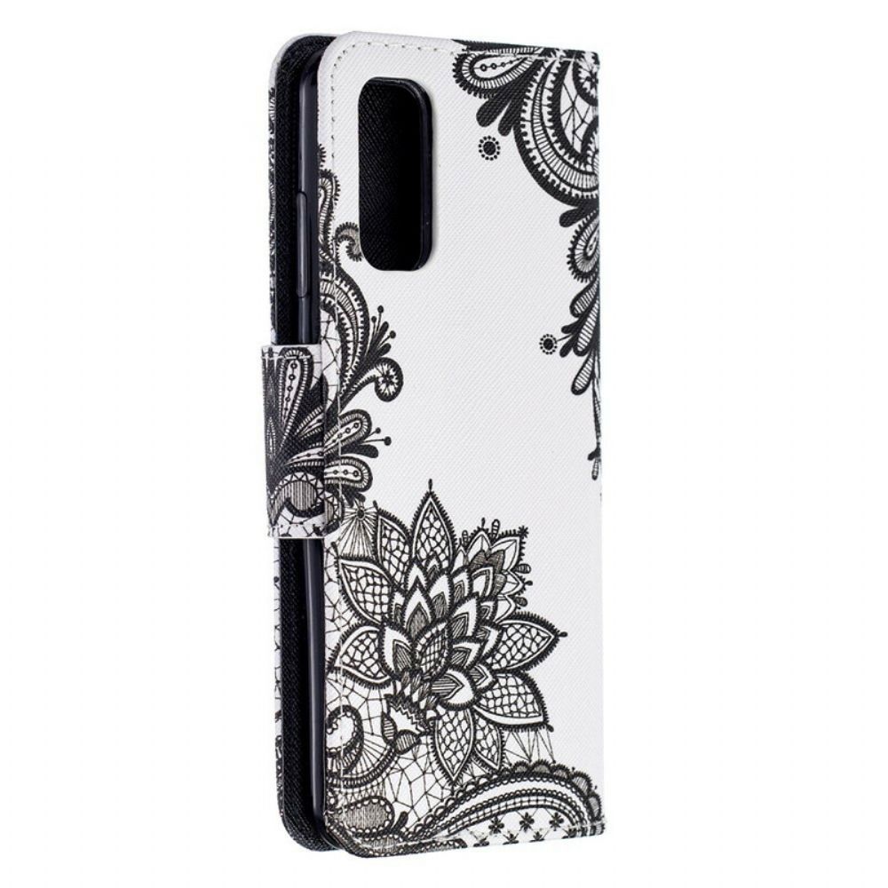 Flip Case Für Samsung Galaxy A51 5G Mit Kordel Abnehmbarer Schnürsenkel