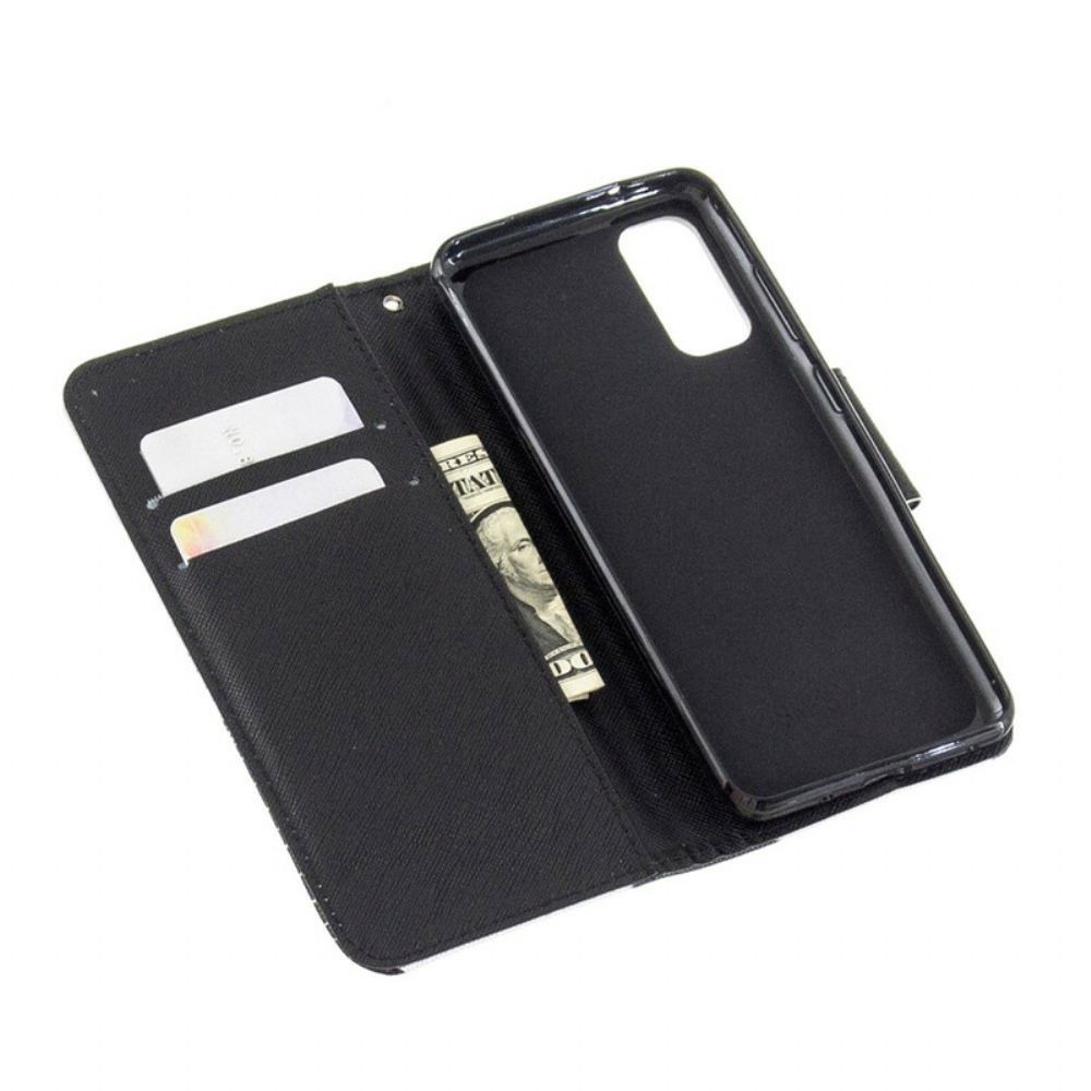 Flip Case Für Samsung Galaxy A51 5G Mit Kordel Abnehmbarer Schnürsenkel