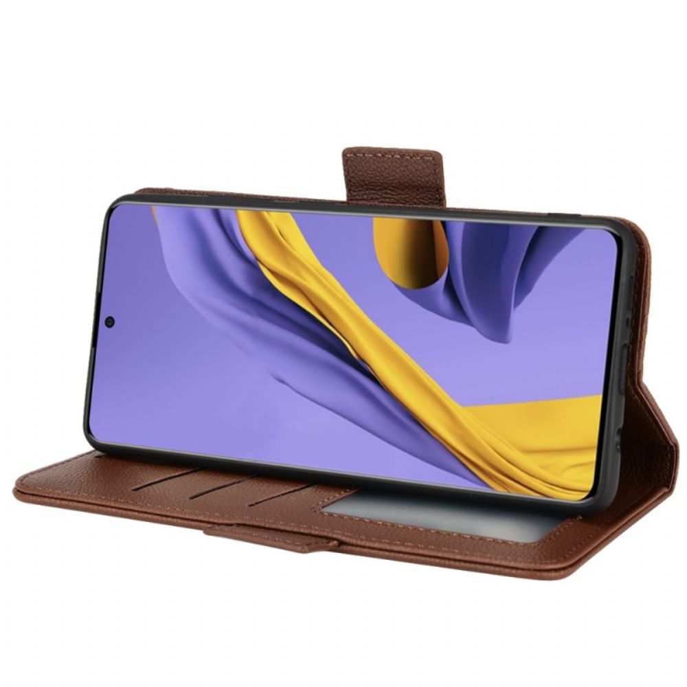 Lederhüllen Für Samsung Galaxy A51 5G Flip Case Doppelte Neue Farbklappe