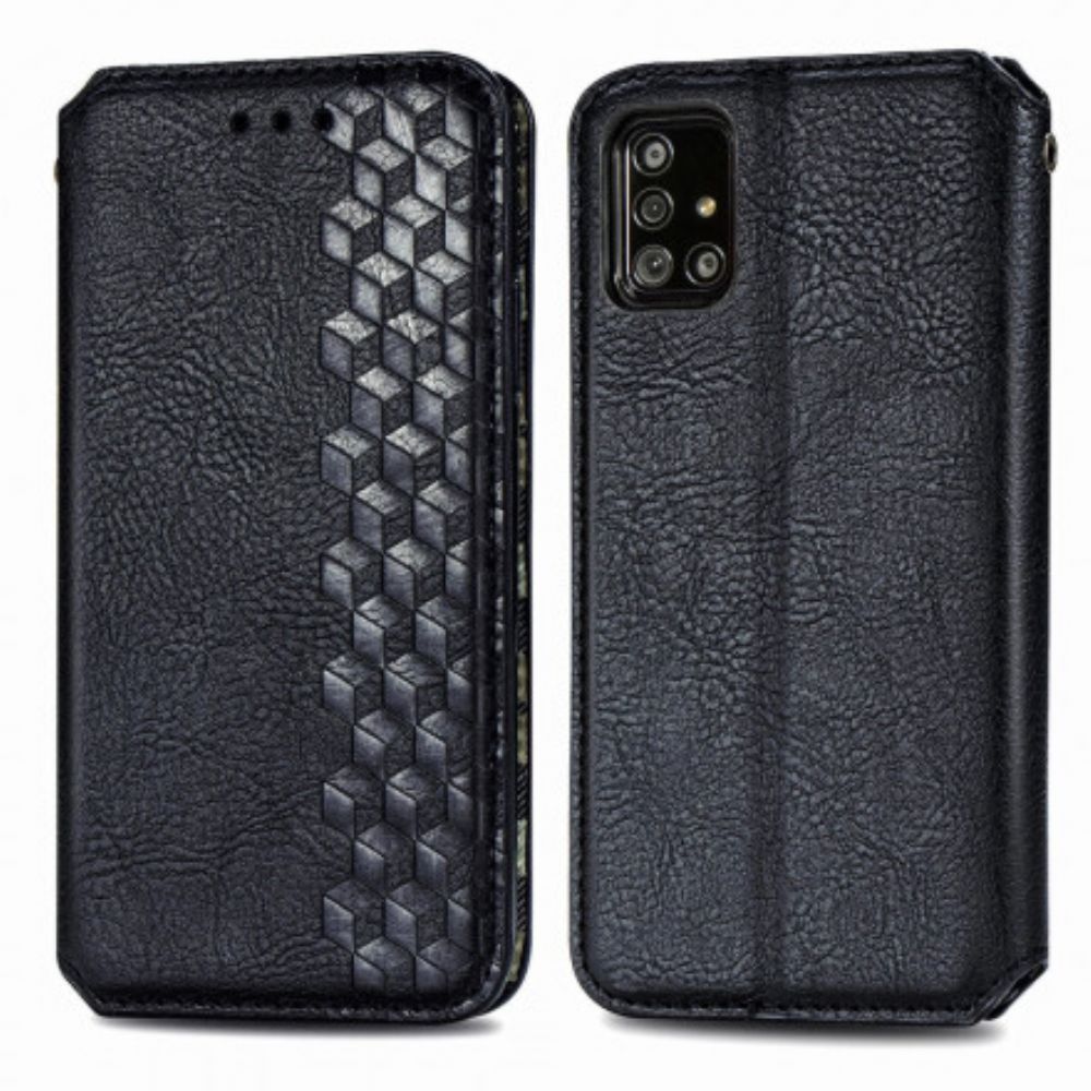 Schutzhülle Für Samsung Galaxy A51 5G Flip Case Ledereffekt Mit Rautenstruktur