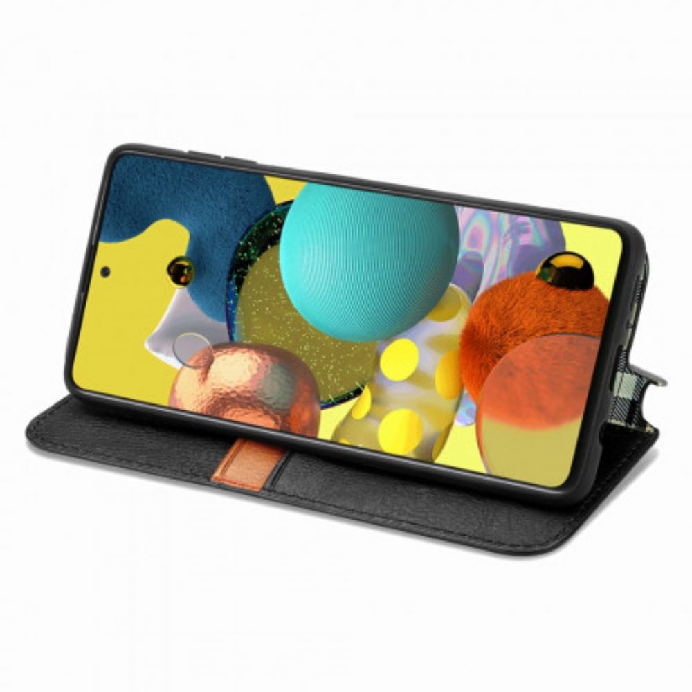 Schutzhülle Für Samsung Galaxy A51 5G Flip Case Ledereffekt Mit Rautenstruktur