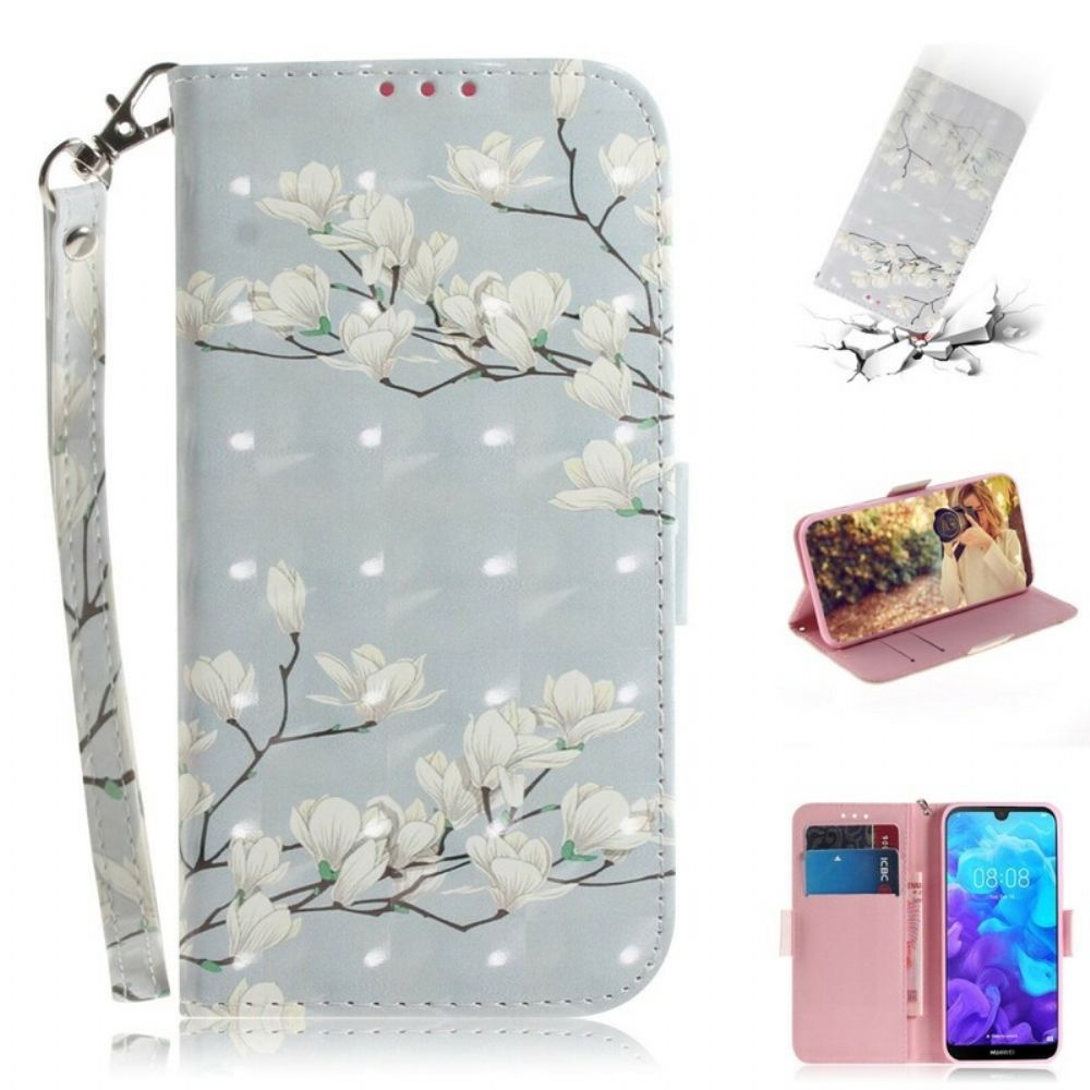 Flip Case Für / Honor 8S Mit Kordel Tangablumenbaum