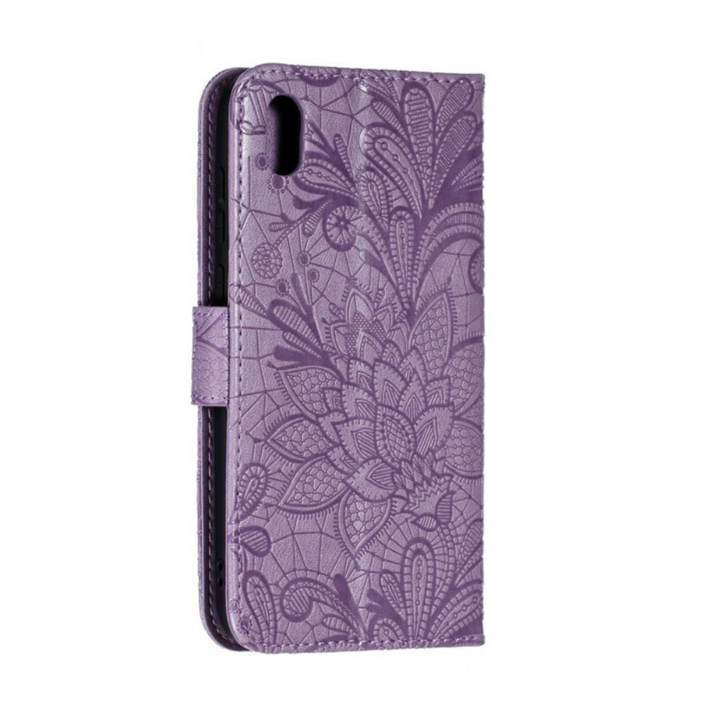 Lederhüllen Für / Honor 8S Mit Kordel Stammes-riemenblumen