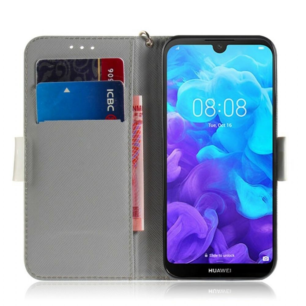 Lederhüllen Für / Honor 8S Mit Kordel Tomate Auf Der Tangakatze