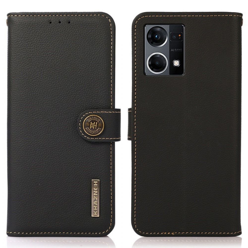Flip Case Für Oppo Reno 7 Echtes Leder Khazneh Rfid