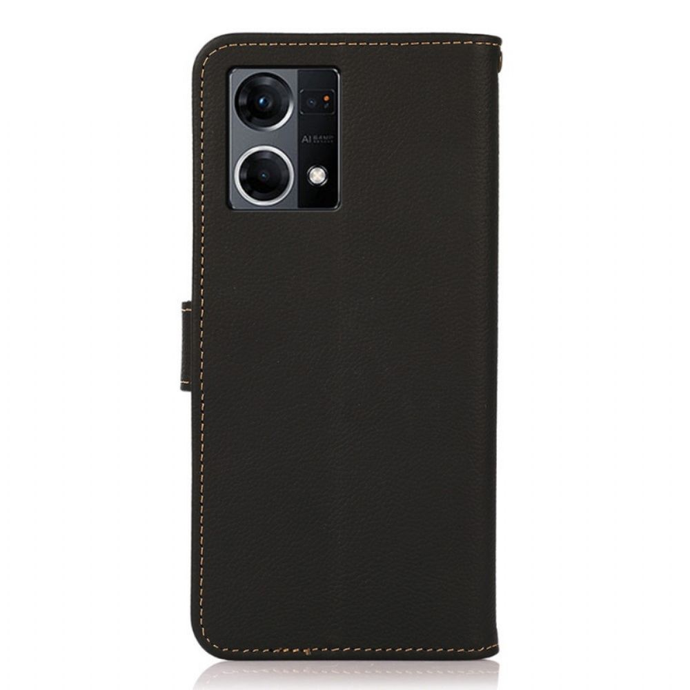 Flip Case Für Oppo Reno 7 Echtes Leder Khazneh Rfid
