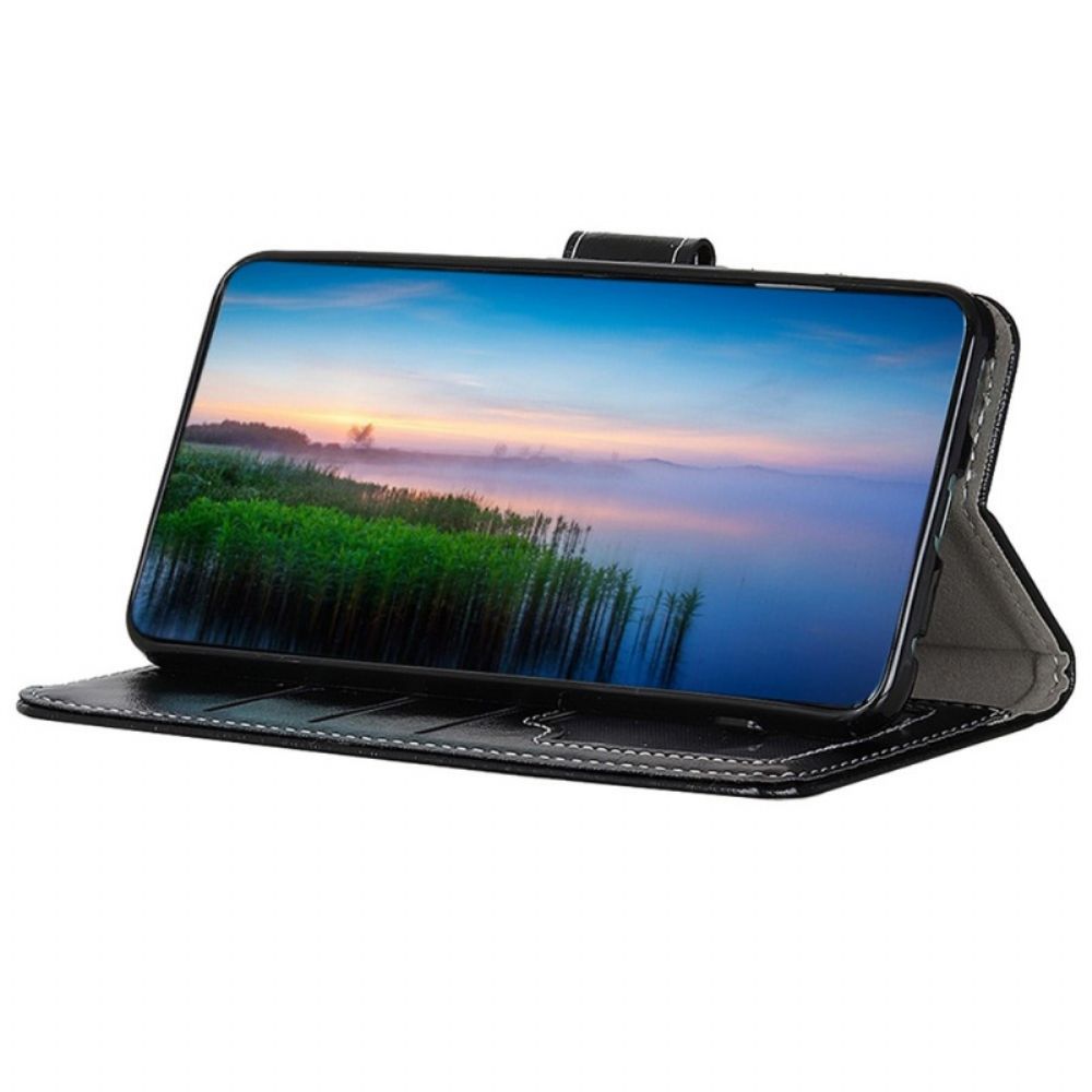Flip Case Für Oppo Reno 7 Mit Nähten Bemalt