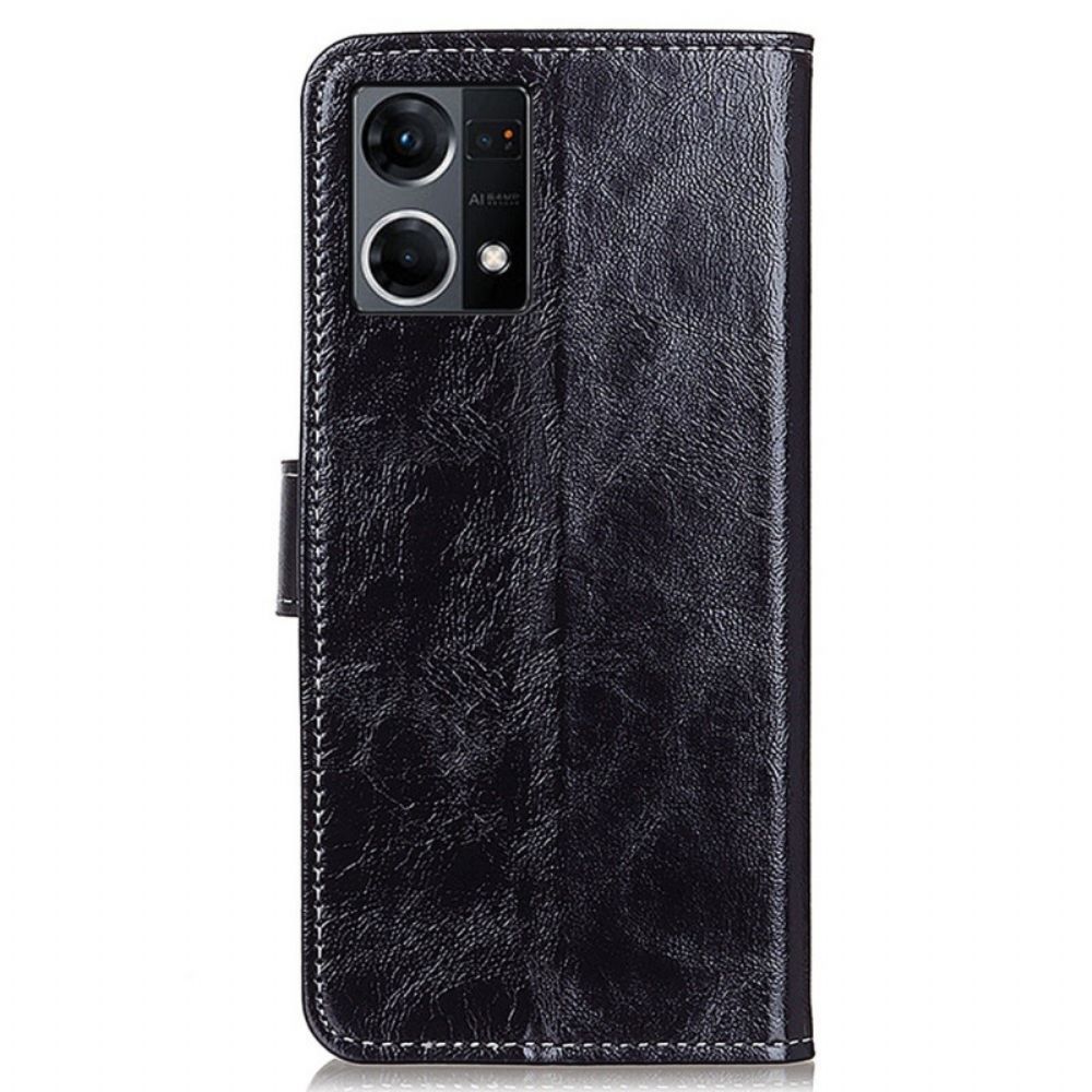 Flip Case Für Oppo Reno 7 Mit Nähten Bemalt