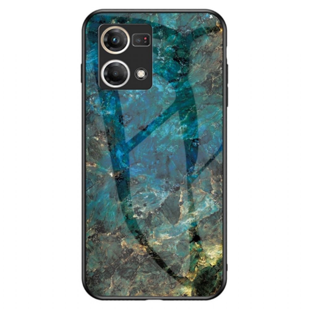 Handyhülle Für Oppo Reno 7 Hartglas Aus Marmor