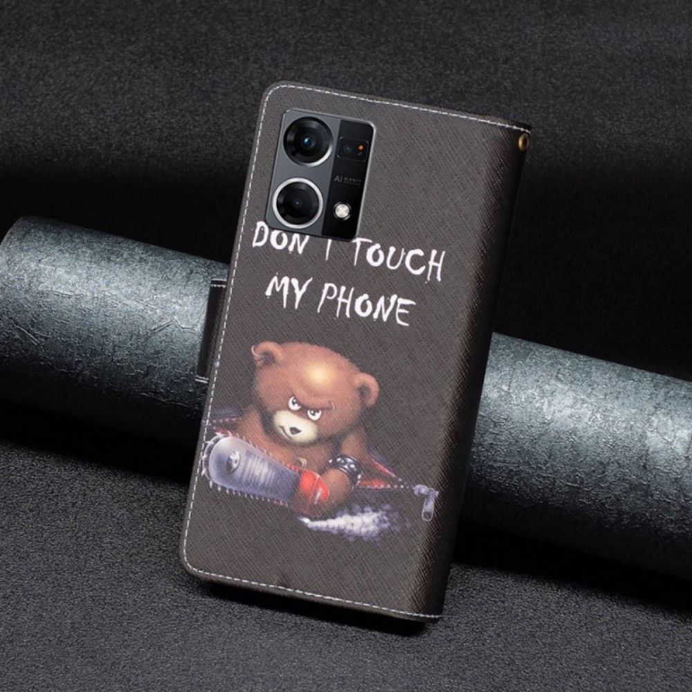 Lederhüllen Für Oppo Reno 7 Bärentasche Mit Reißverschluss
