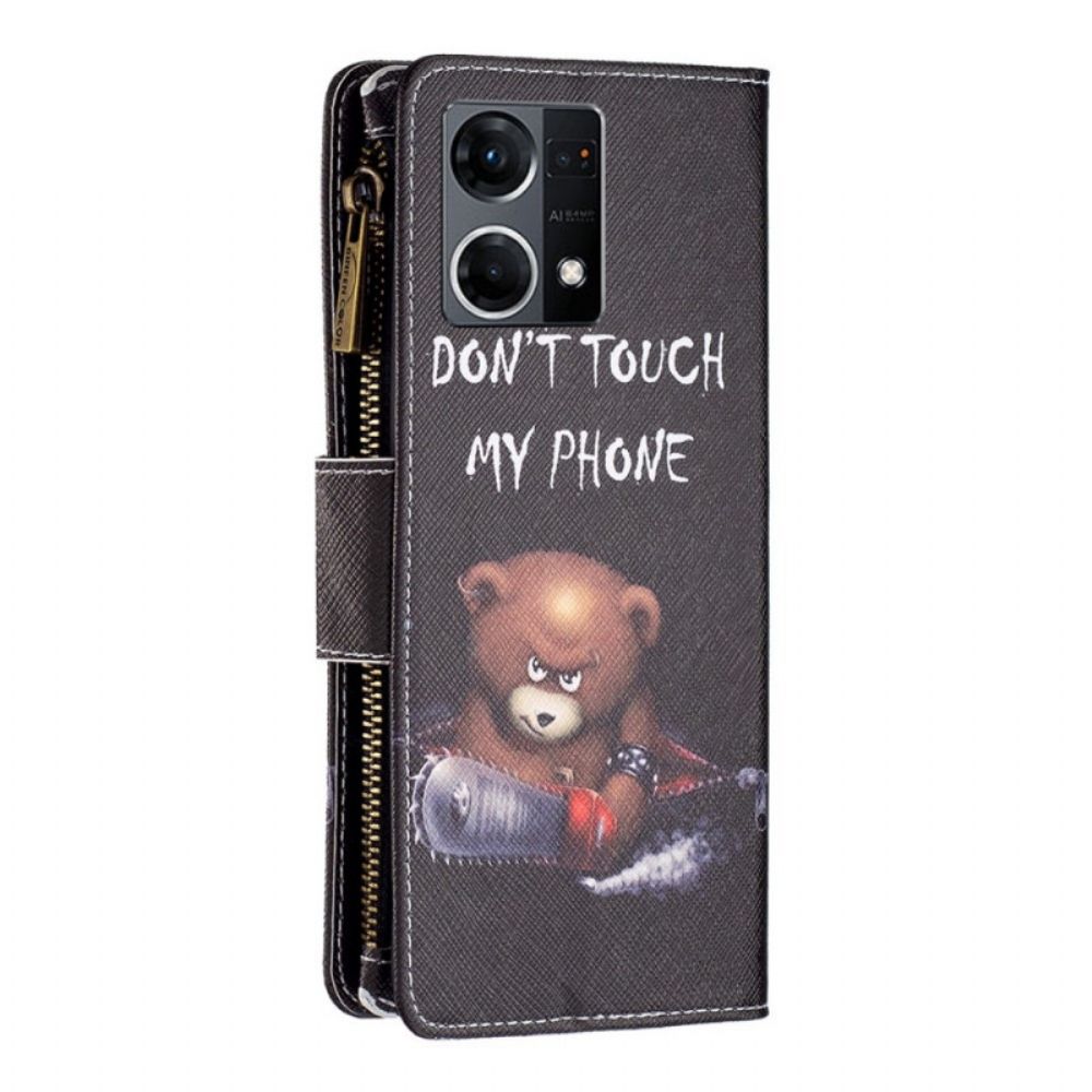 Lederhüllen Für Oppo Reno 7 Bärentasche Mit Reißverschluss