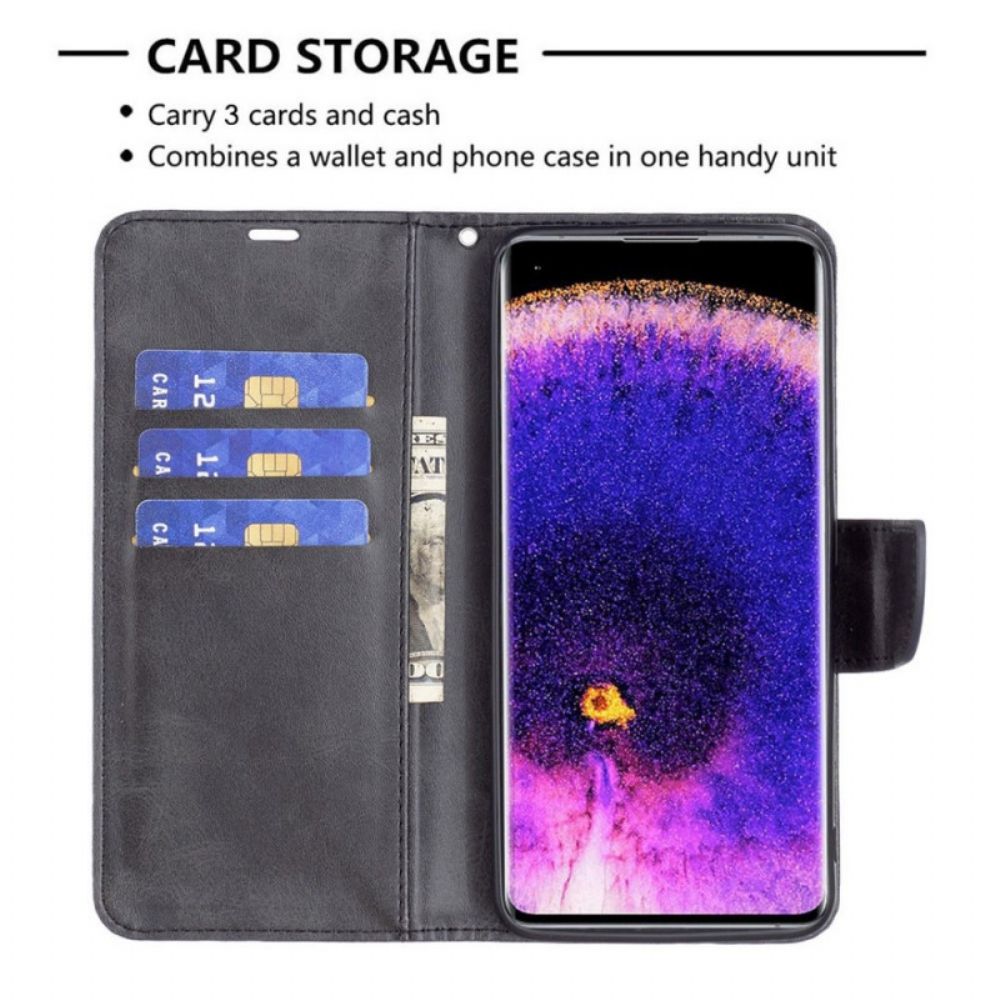 Lederhüllen Für Oppo Reno 7 Schräge Schließe