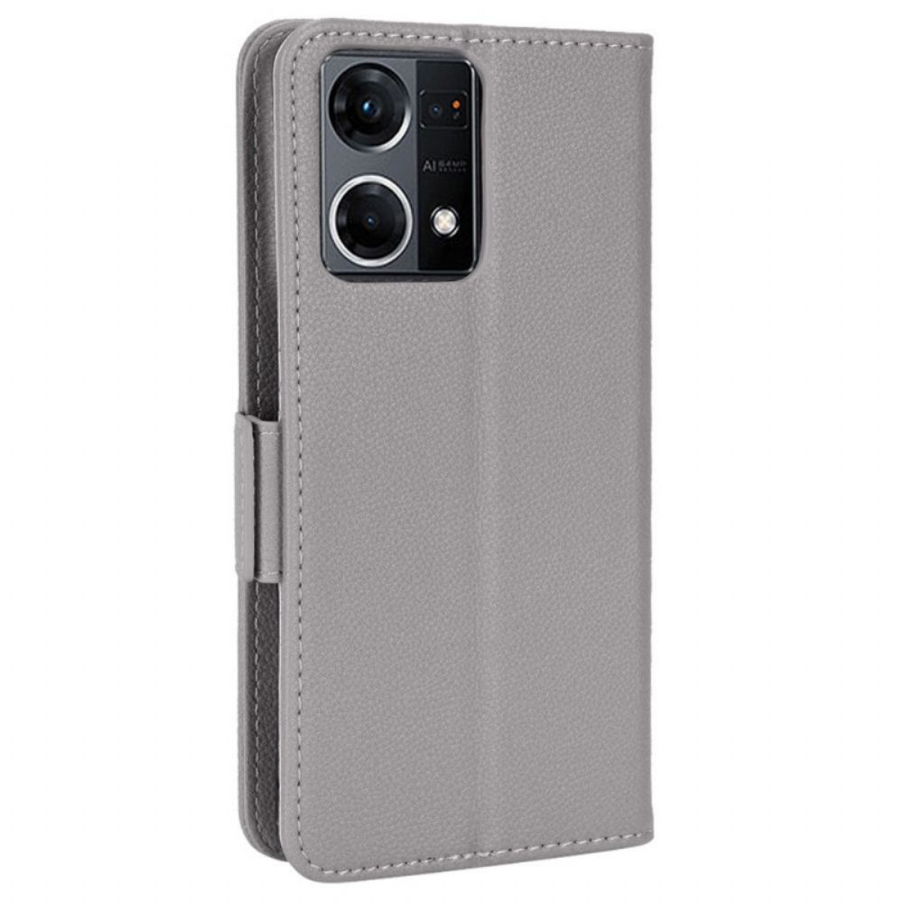 Lederhüllen Für Oppo Reno 7 Traditionelle Litschi-lederoptik