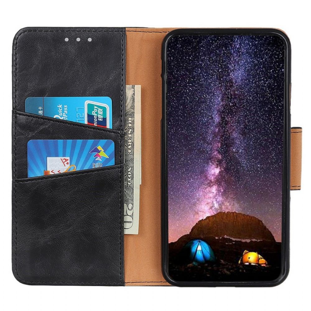 Lederhüllen Für Oppo Reno 7 Wendeverschluss Aus Spaltleder
