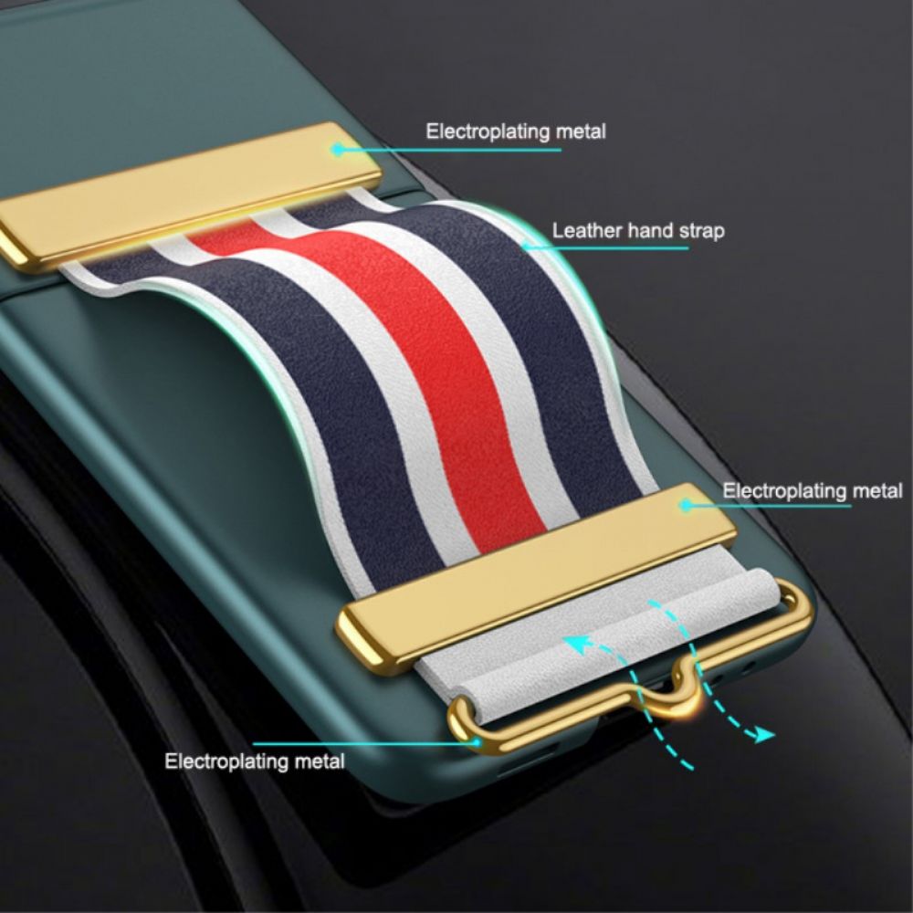 Handyhülle Für Samsung Galaxy Z Flip 3 5G Flip Case Gehärtetes Glas Und Gkk-armband