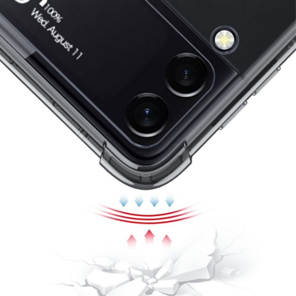 Handyhülle Für Samsung Galaxy Z Flip 3 5G Flip Case Transparenter Ring-support Gkk