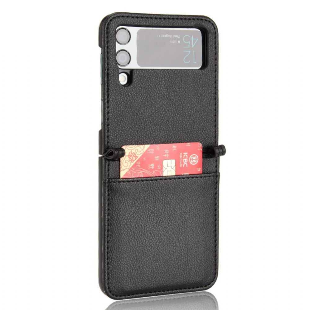 Hülle Für Samsung Galaxy Z Flip 3 5G Flip Case Kartenetui Im Litschi-leder-stil