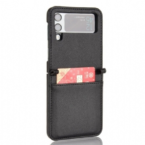 Hülle Für Samsung Galaxy Z Flip 3 5G Flip Case Kartenetui Im Litschi-leder-stil