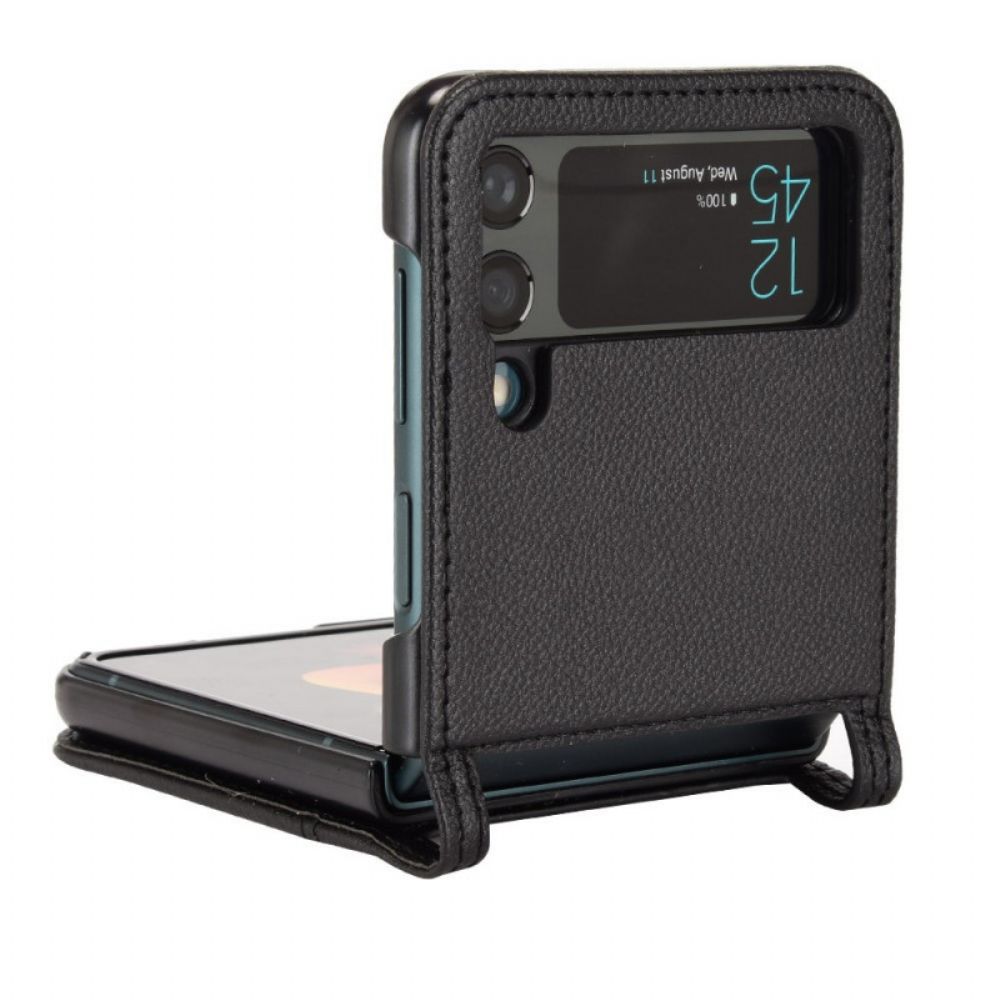 Hülle Für Samsung Galaxy Z Flip 3 5G Flip Case Kartenetui Im Litschi-leder-stil