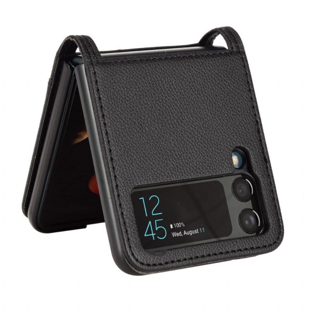 Hülle Für Samsung Galaxy Z Flip 3 5G Flip Case Kartenetui Im Litschi-leder-stil