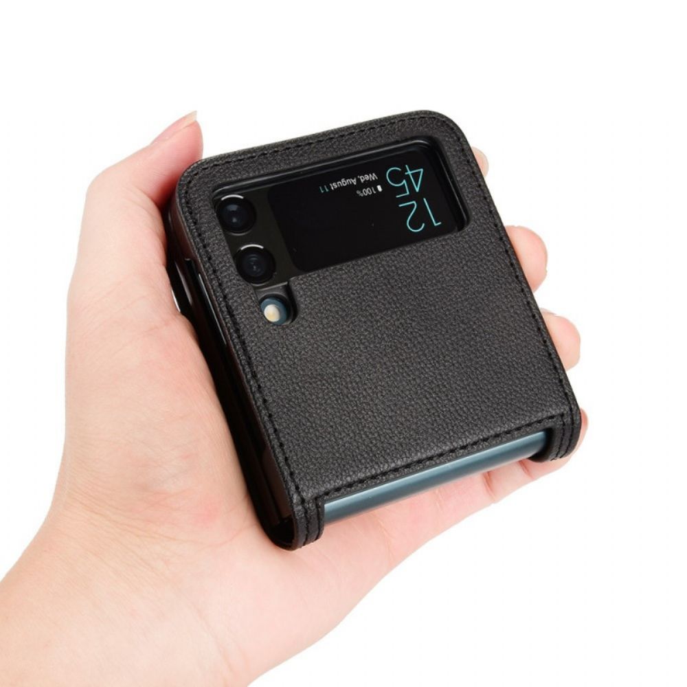 Hülle Für Samsung Galaxy Z Flip 3 5G Flip Case Kartenetui Im Litschi-leder-stil