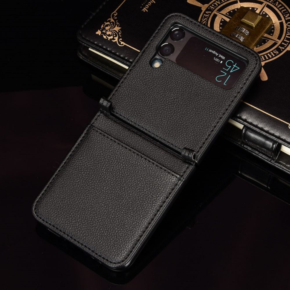 Hülle Für Samsung Galaxy Z Flip 3 5G Flip Case Kartenetui Im Litschi-leder-stil