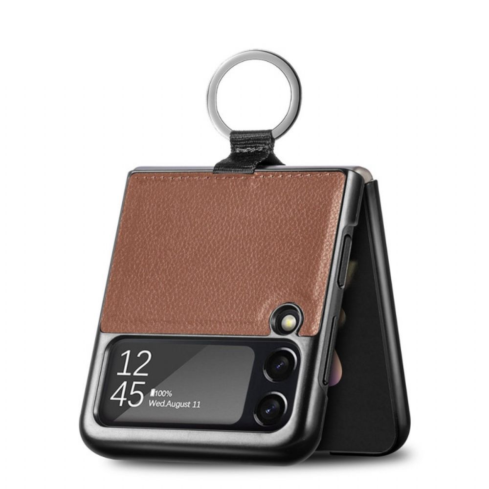 Hülle Für Samsung Galaxy Z Flip 3 5G Flip Case Lederoptik Mit Ring
