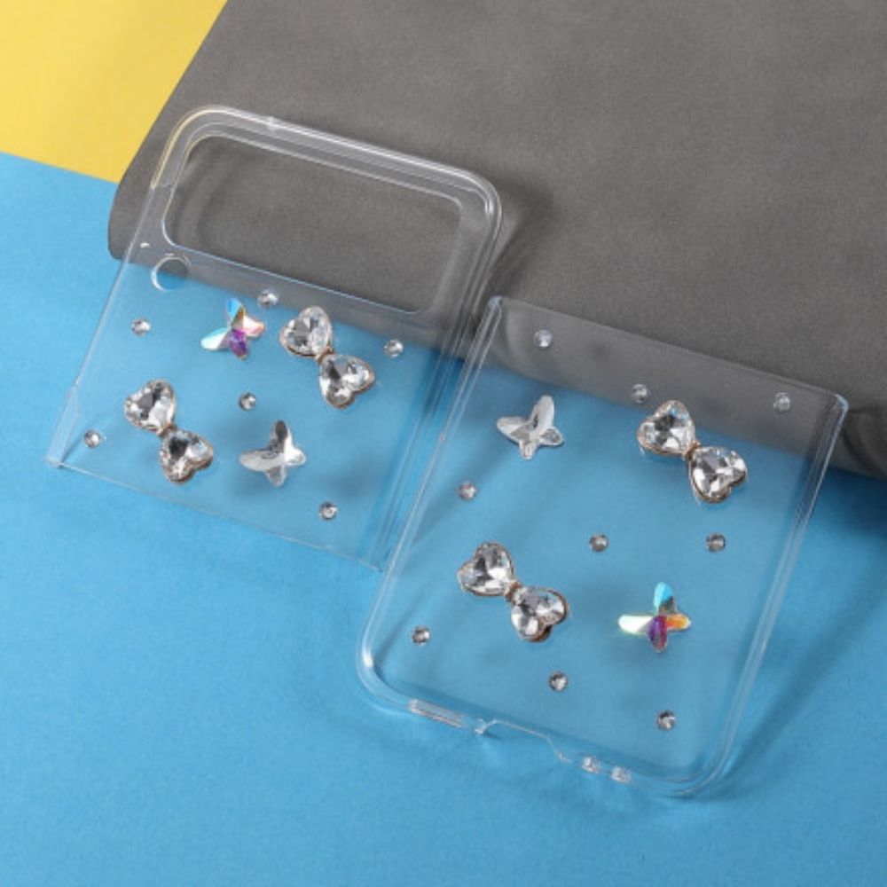 Hülle Für Samsung Galaxy Z Flip 3 5G Flip Case Schmetterlinge Aus Edelstein