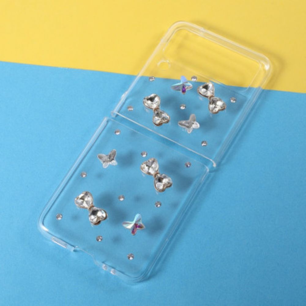 Hülle Für Samsung Galaxy Z Flip 3 5G Flip Case Schmetterlinge Aus Edelstein