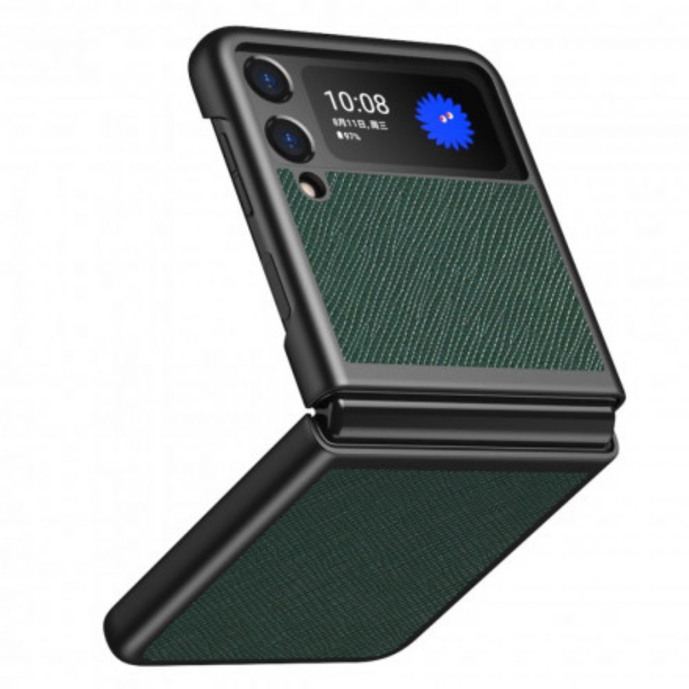 Hülle Für Samsung Galaxy Z Flip 3 5G Flip Case Strukturierter Lederstil